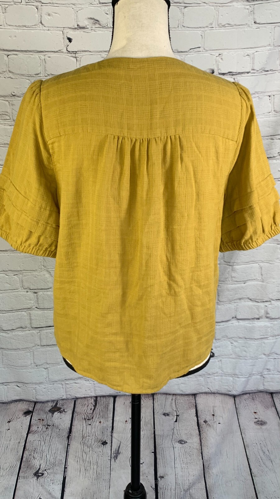 NEW MADEWELL Pembroke 100% Cotton Top in Mahan Plaid Bronzed Lichen Medium