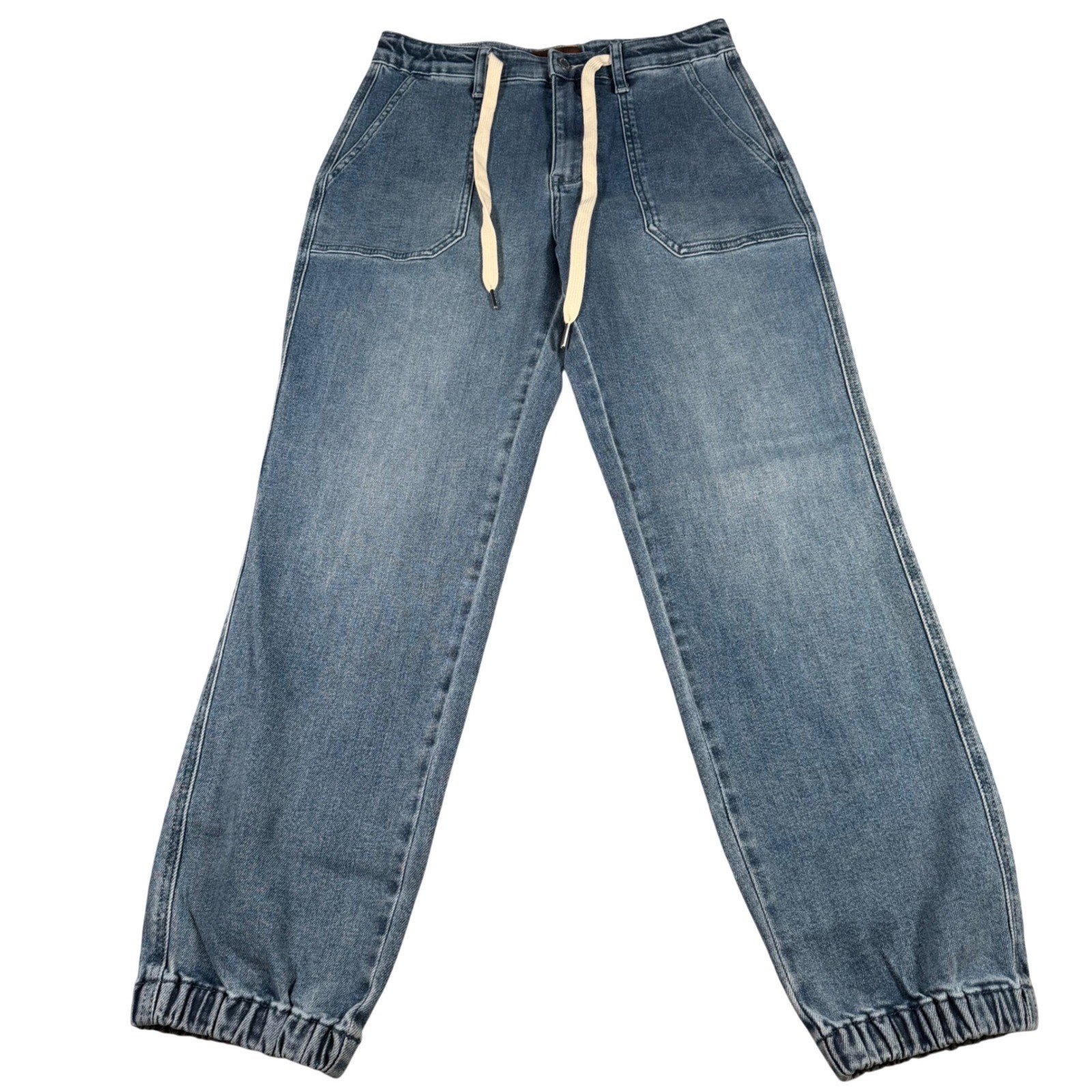 Judy Blue Denim Joggers Women 5/27 (FITS 29×28) Blue Drawstring JB88948-MD-CO