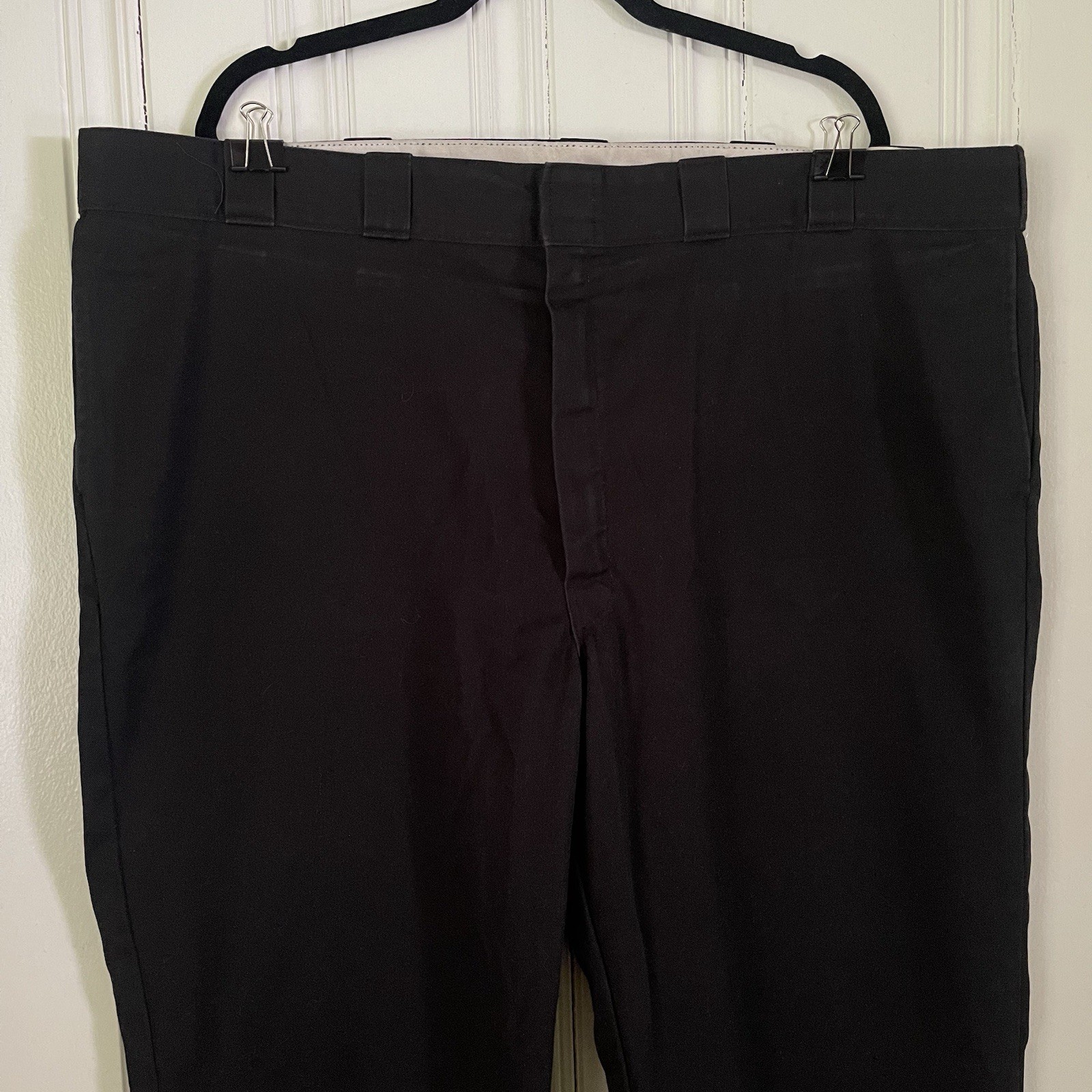 Dickies Men Black 874 Original Fit Flat Front Work Pants Size 48×32