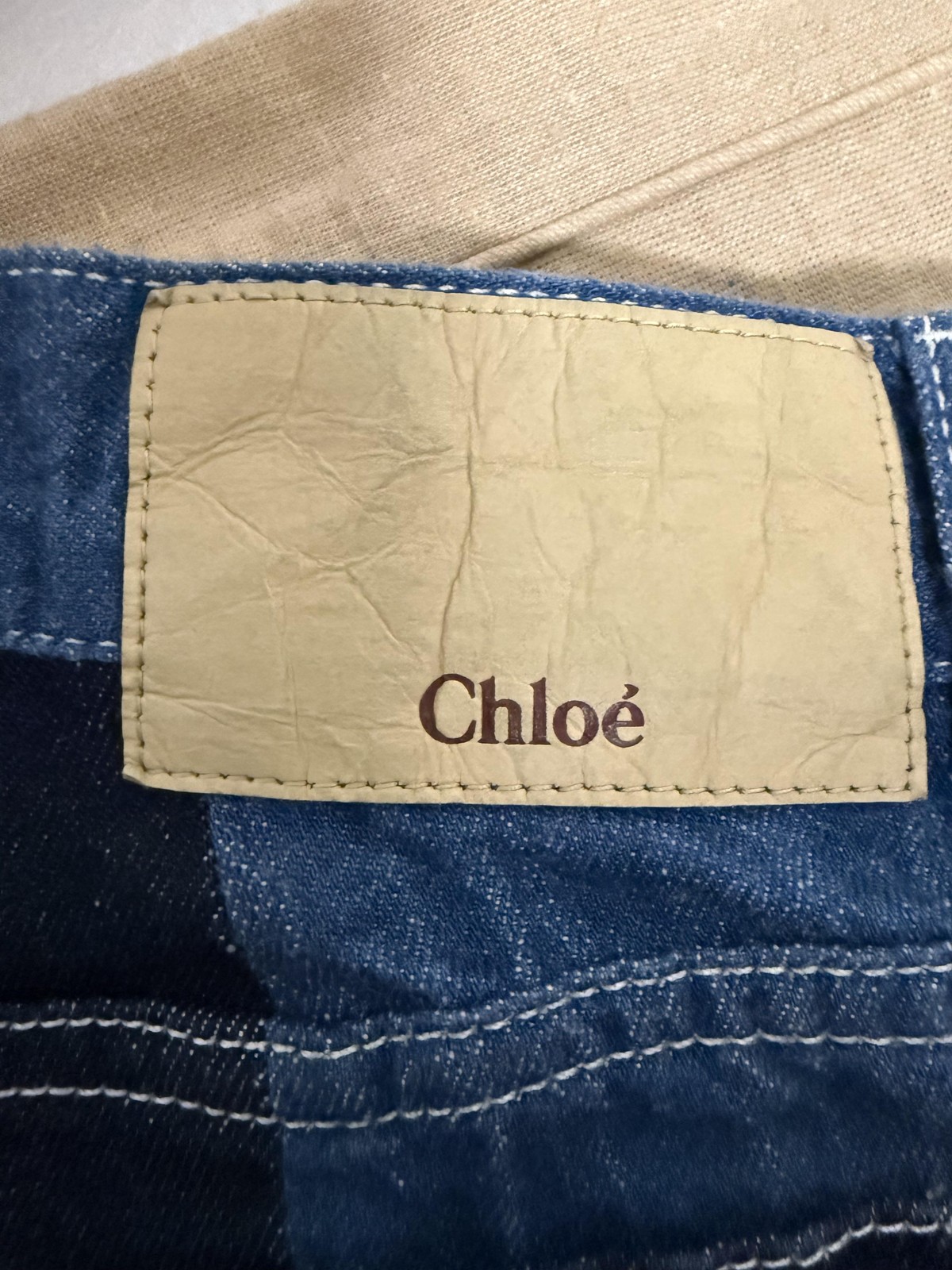Chloe Jeans Womens 34 Blue Ultramarine Colorblock Two Tone Panel High Rise Denim