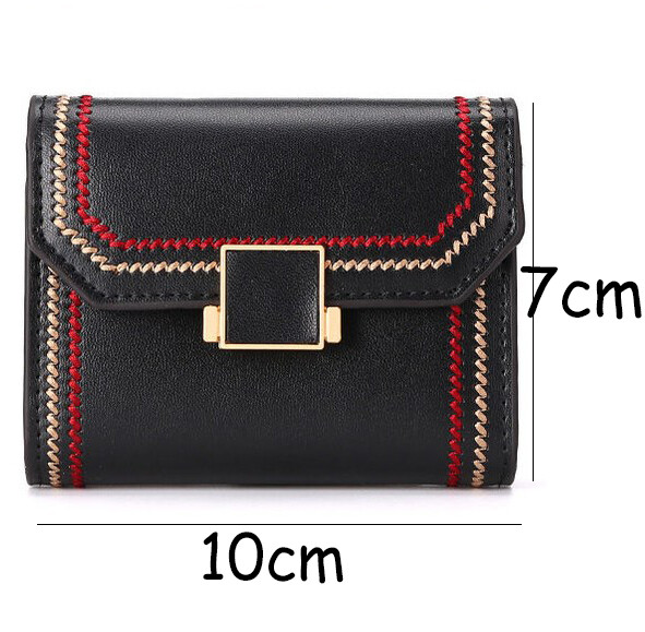 Cowhide Leather Womens RFID Wallet Hasp Card Holders Money Bag Small Coin Purse