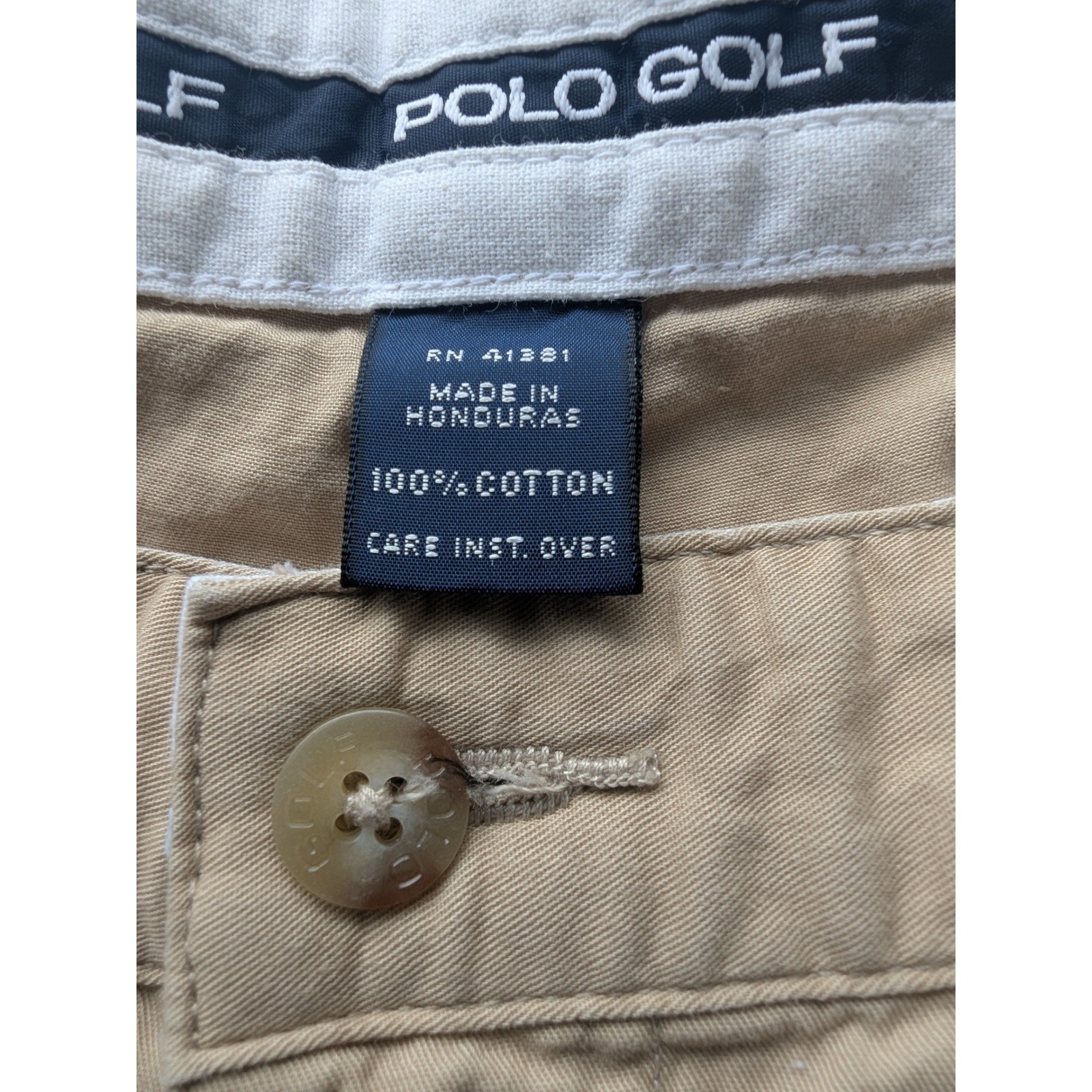 Polo Golf Ralph Lauren Chinos Mens 36×31 Tan Pleated Cotton Khaki Relaxed Pants