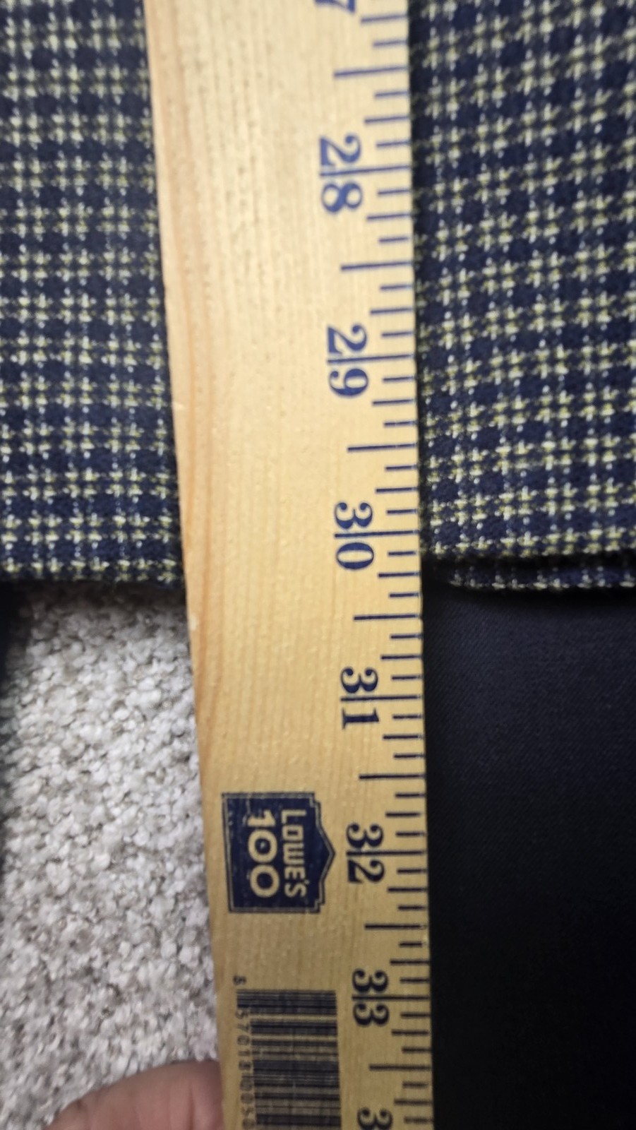 Vintage Corporate Image Suit Mens 44 Gray Blue Plaid Wool Sport Coat Pants 32×29