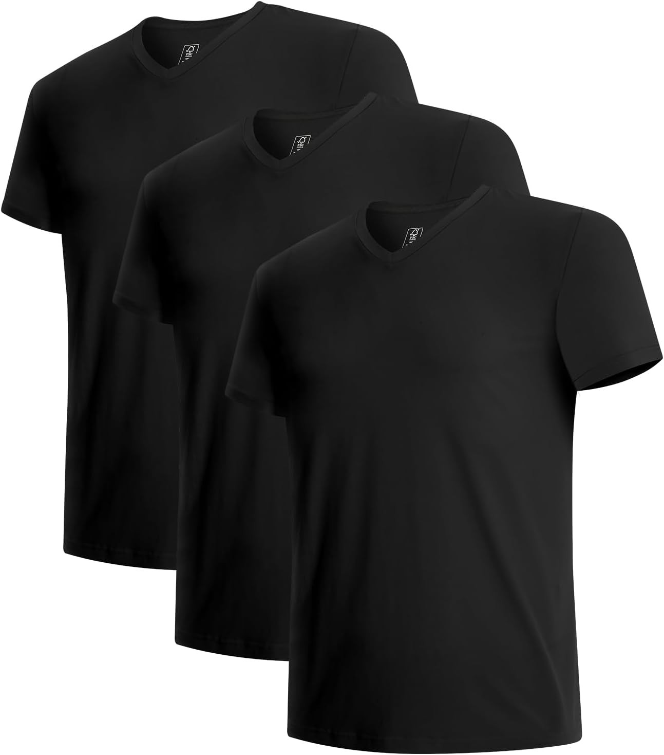 BAMBOO COOL Men Undershirts Soft Stretch V Neck T-Shirts,Breathable