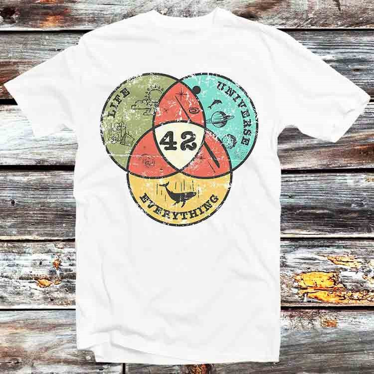 Venn Diagram Life Universe Everything 42 Is The Answer T Shirt B685