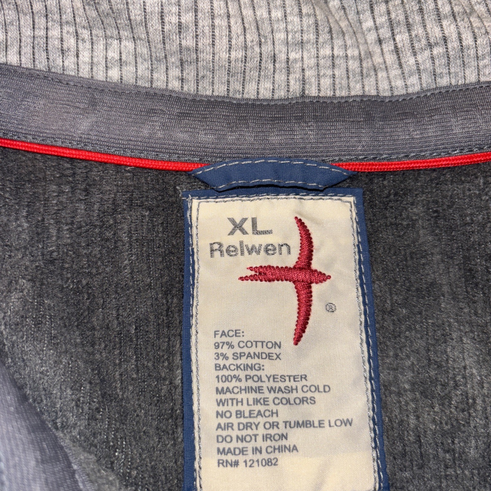 Relwen Rib Pile Quarter 1/4 Zip Snap Sweater Stretch Huckberry Gray XL READ