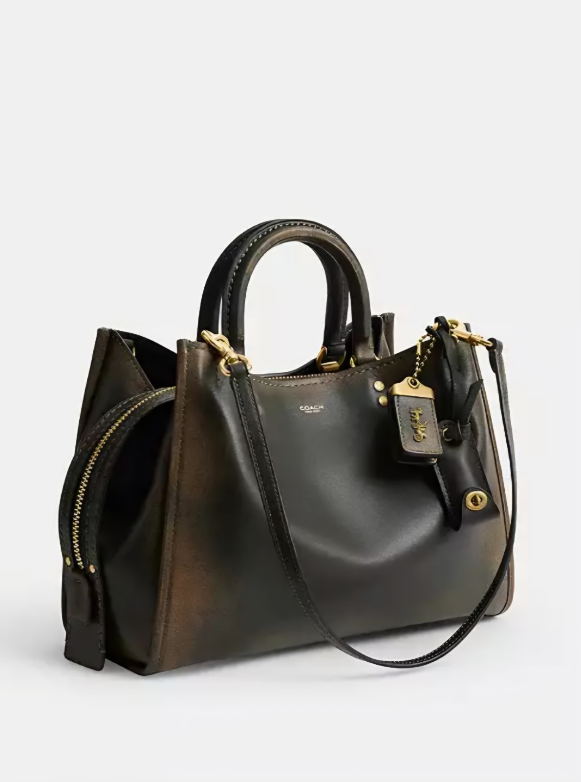 NWT Coach Loved Leather Rogue 31 Bag Brass Green Full Grain Leather CEN42 NEW!