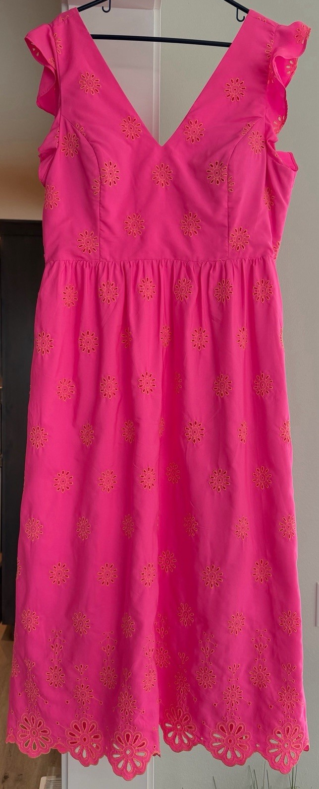 Lilly Pulitzer Lillyanne Flutter Sleeve Dress Size 16 NWT Aura Pink Eyelet