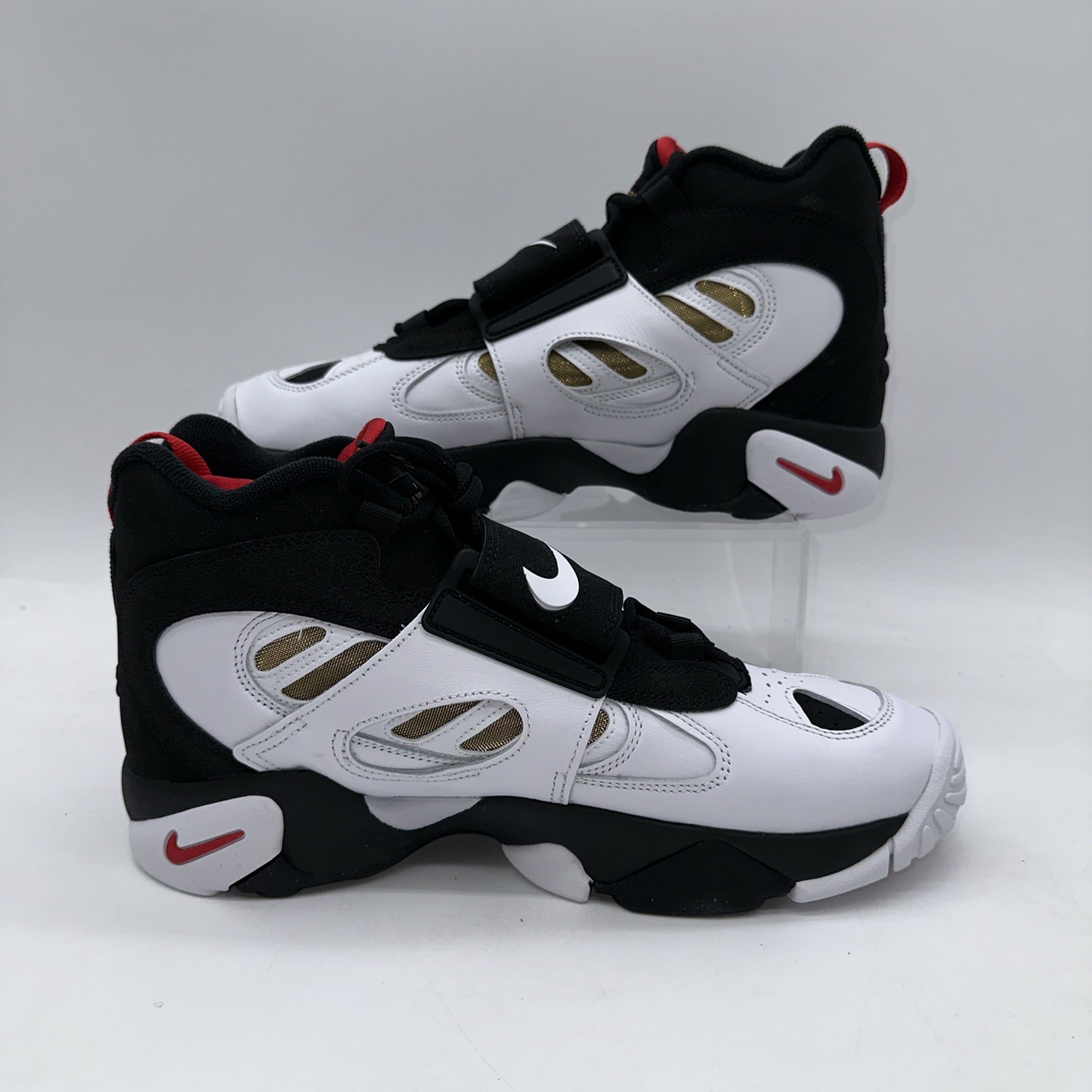 Nike Men’s Size 11.5 Air Diamond Turf II (II7080 001) Black/White Basketball