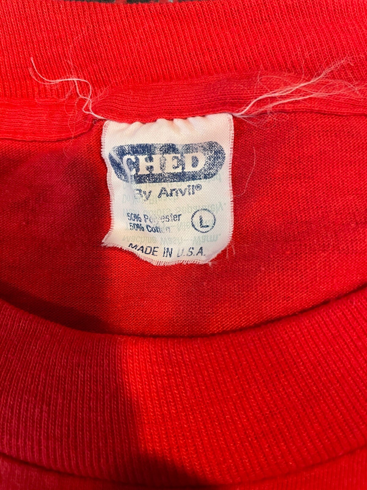 VTG 80s CHED By Anvil Red My One And Only T Shirt Broadway Musical Gershwin Sz L
