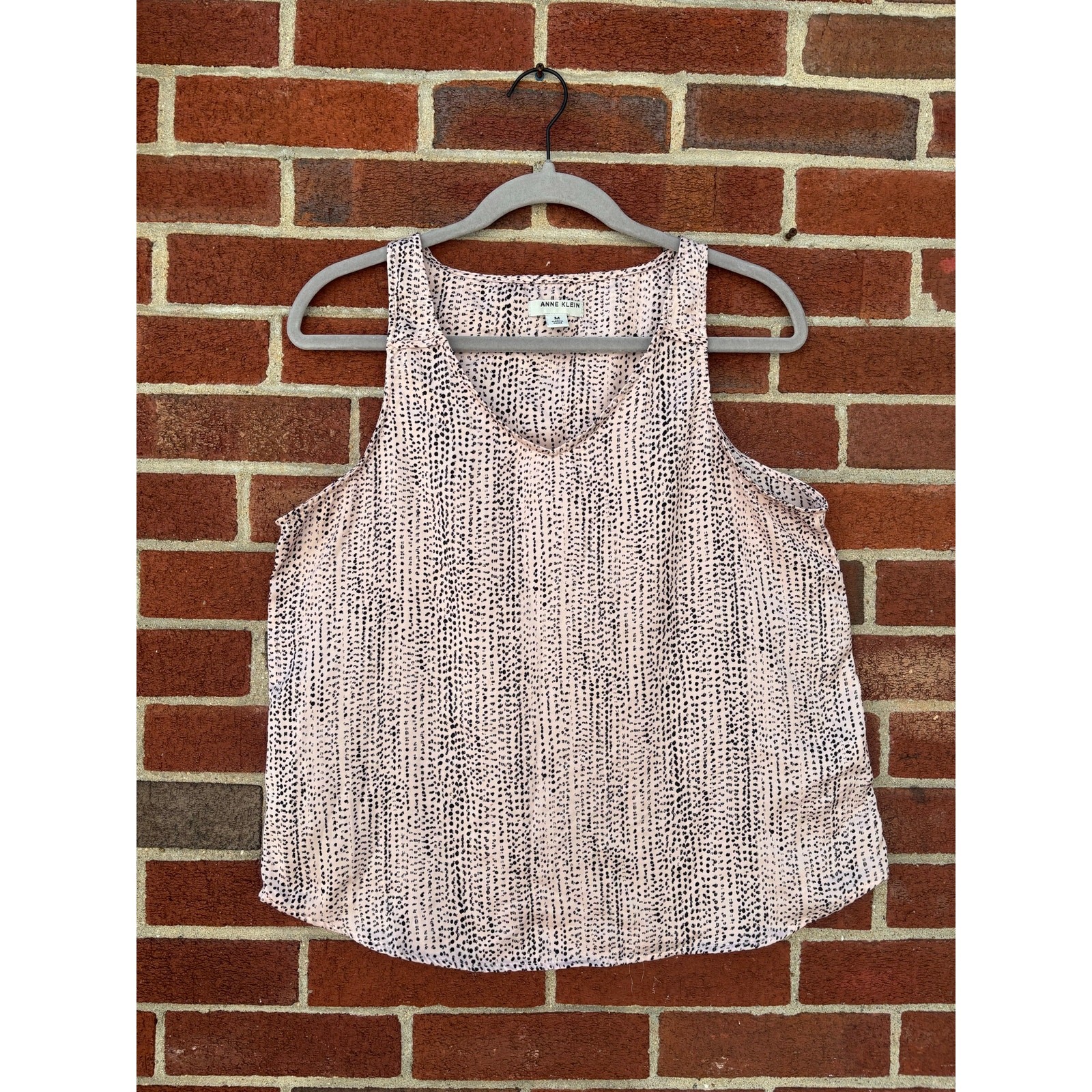 Anne Klein Pink Black Animal Print Sleeveless Blouse Tank Top Women’s Medium