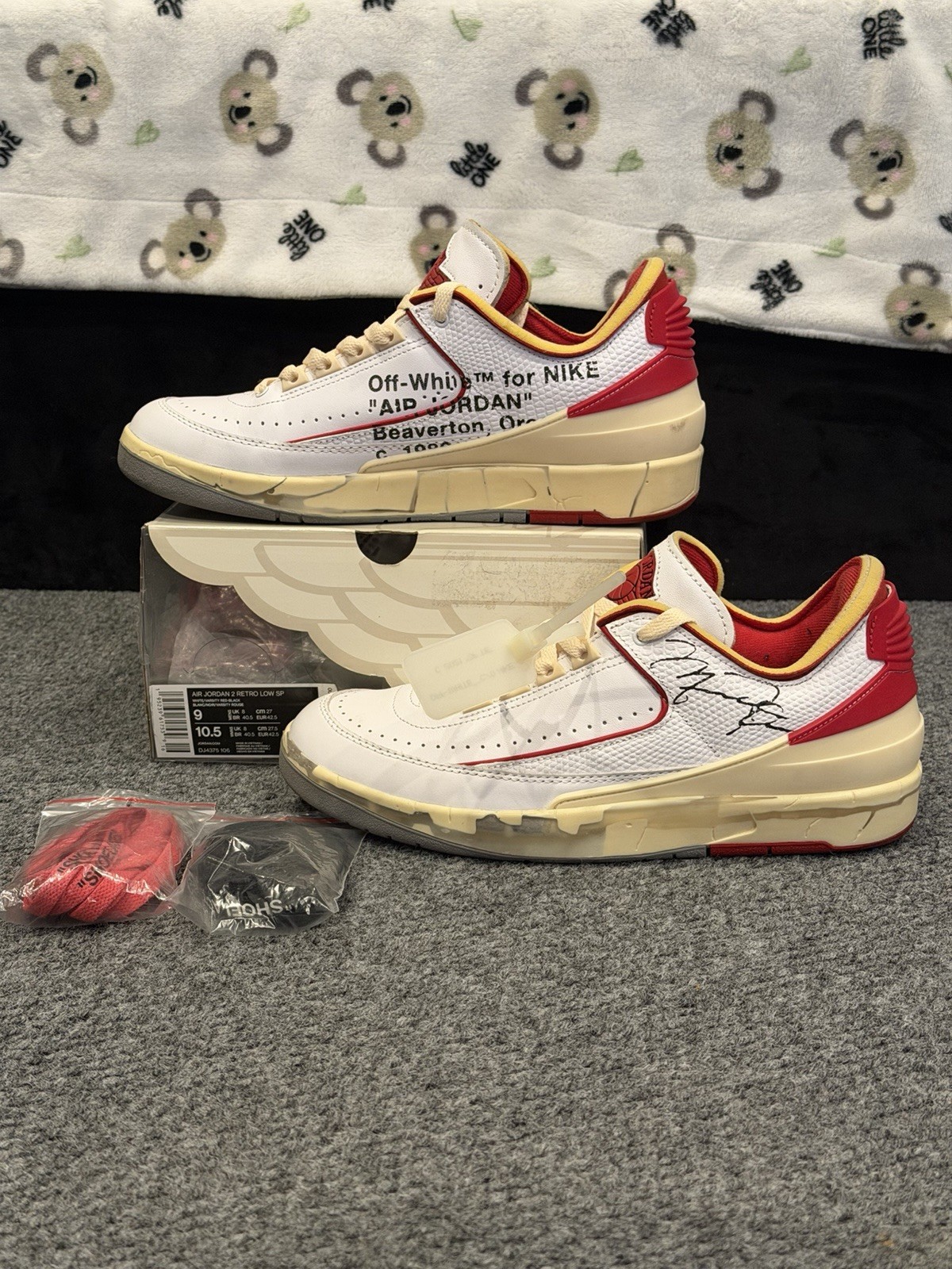 Nike Air Jordan 2 Retro Low SP Off White Chicago Varsity Red Size 9 DJ4375-106