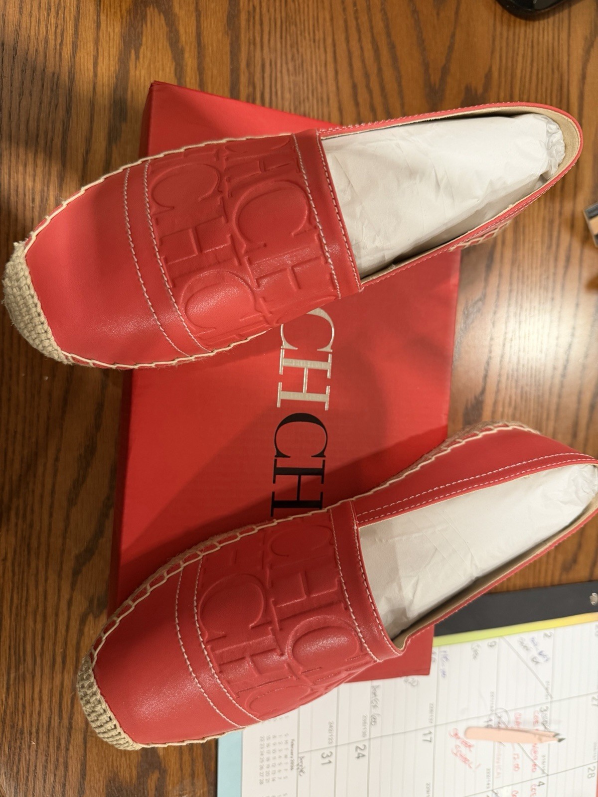CH Logo Leather Espadrille. Size 39.