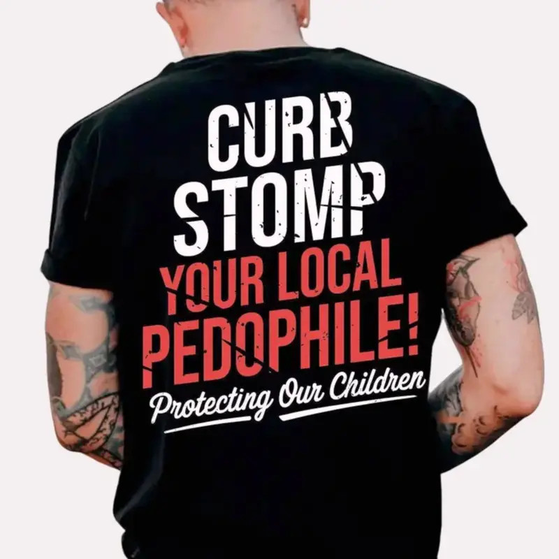 Curb Stomp Your Local P3dophile Graphic Tee Ring Spun Cotton Graphic T-Shirt
