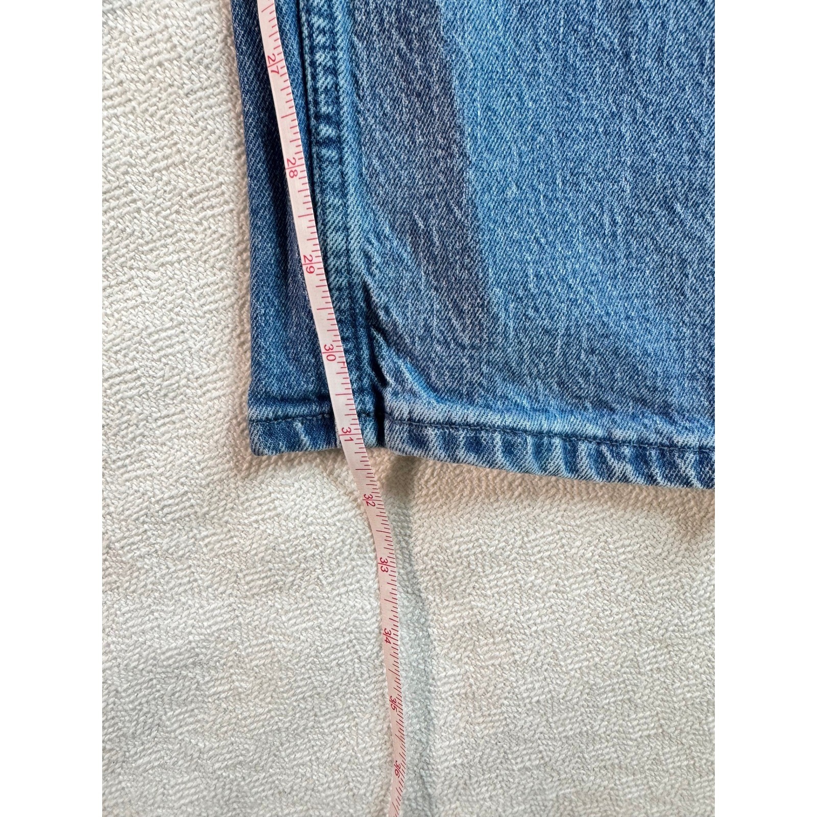 LL Bean Signature Heritage Denim Slim Straight Jeans 38×32 Light Wash Y2K 520660