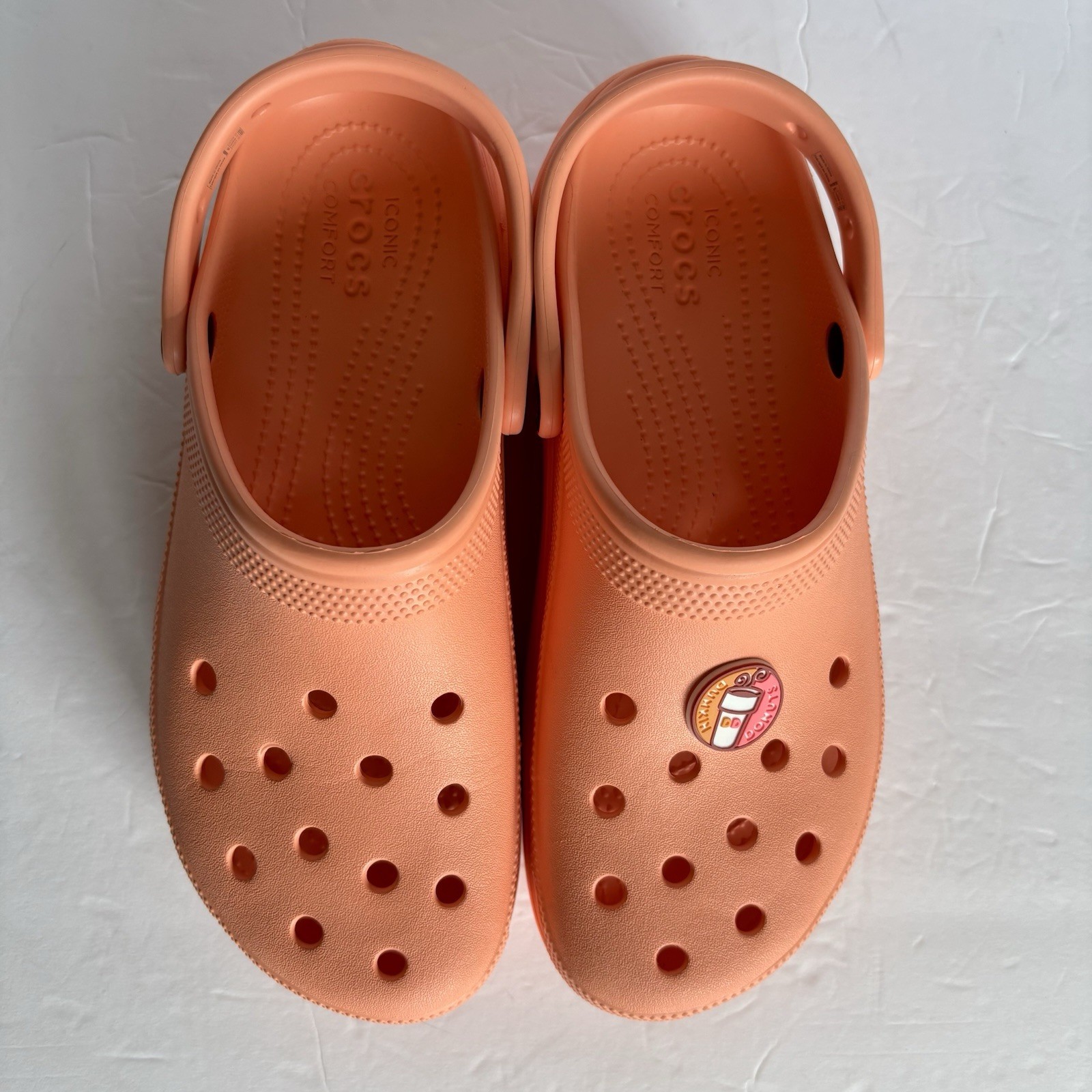 Crocs Classic Platform Clogs Papaya Orange Women’s 11 Dunkin Donuts EUC