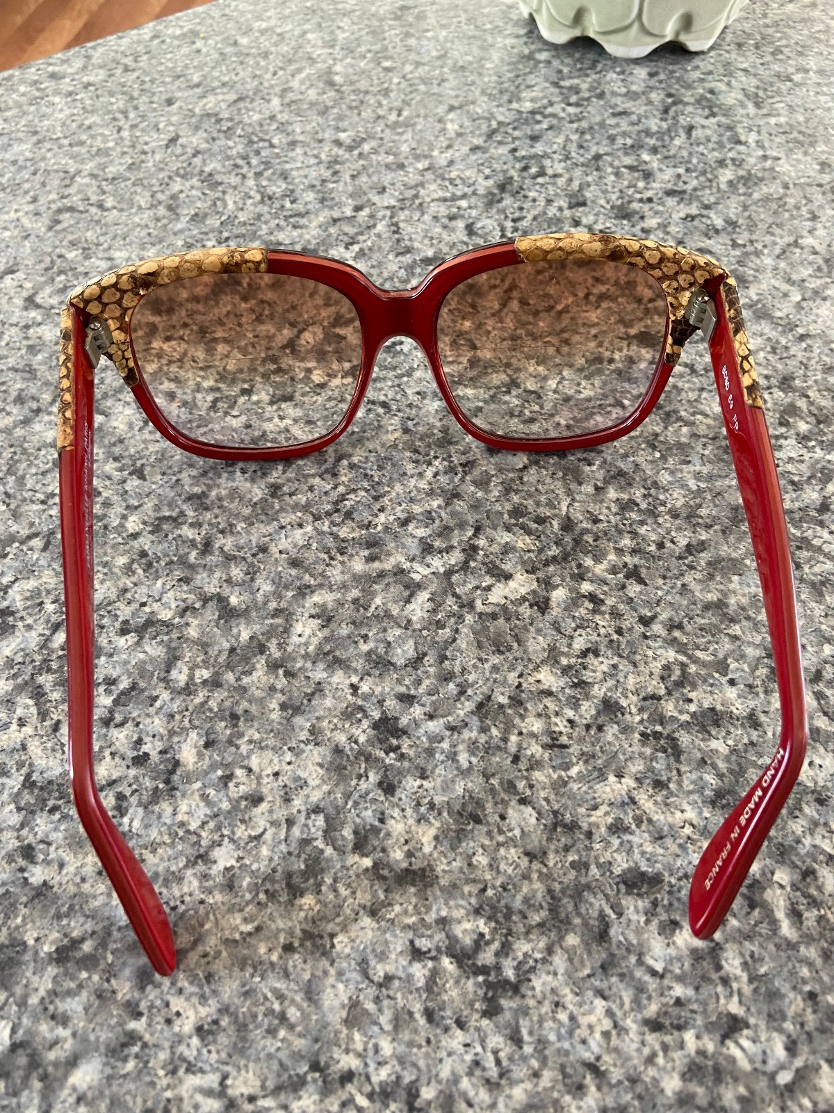 Emmanuelle Khanh Paris 8080 69 PP Red Snake Skin Framed Sunglasses