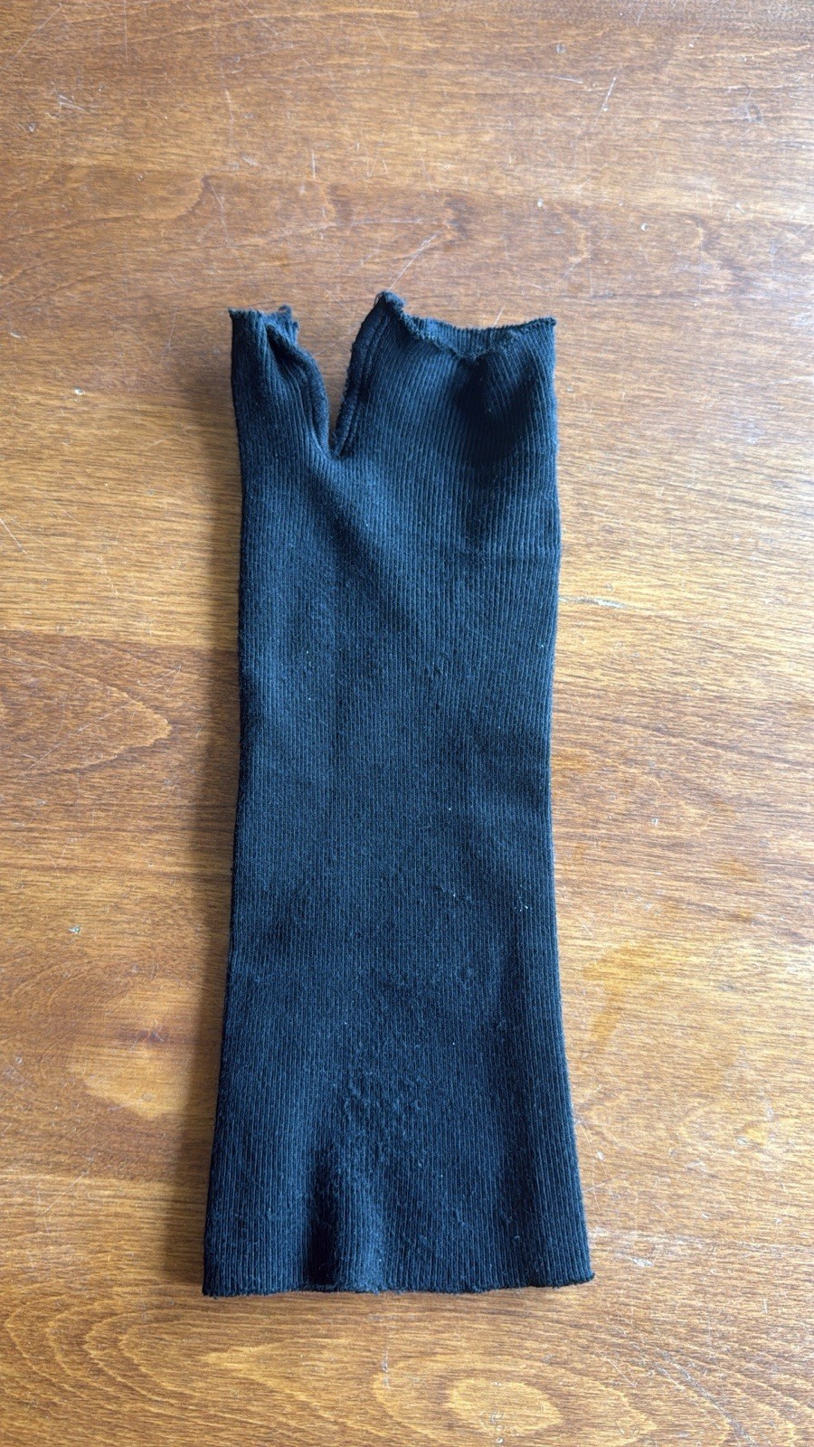 Black Ribbed Fingerless Arm Sleeve – Warehouse Work Strap Cover Glove