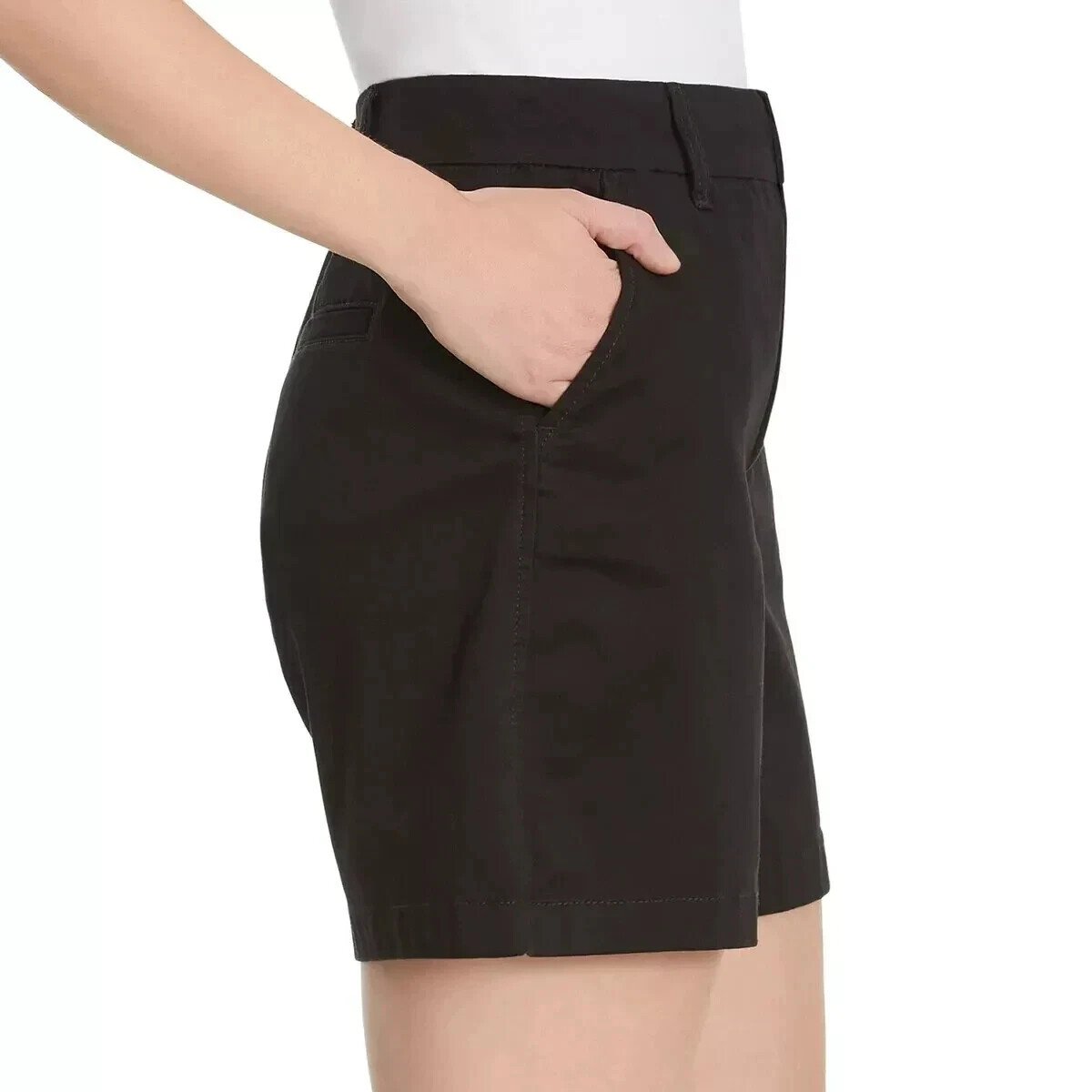 Gloria Vanderbilt Women’s Chino Shorts, Black, Size 8