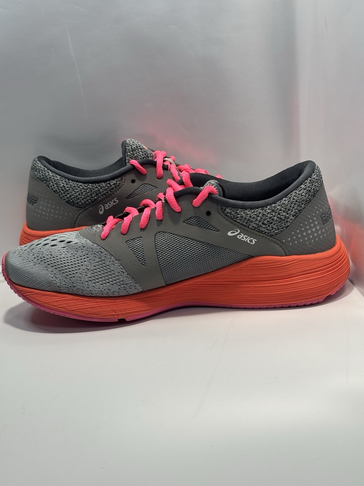 Asics Women’s US Size 7 Roadhawk Flyte Foam Grey/Pink Running Shoes Athletic