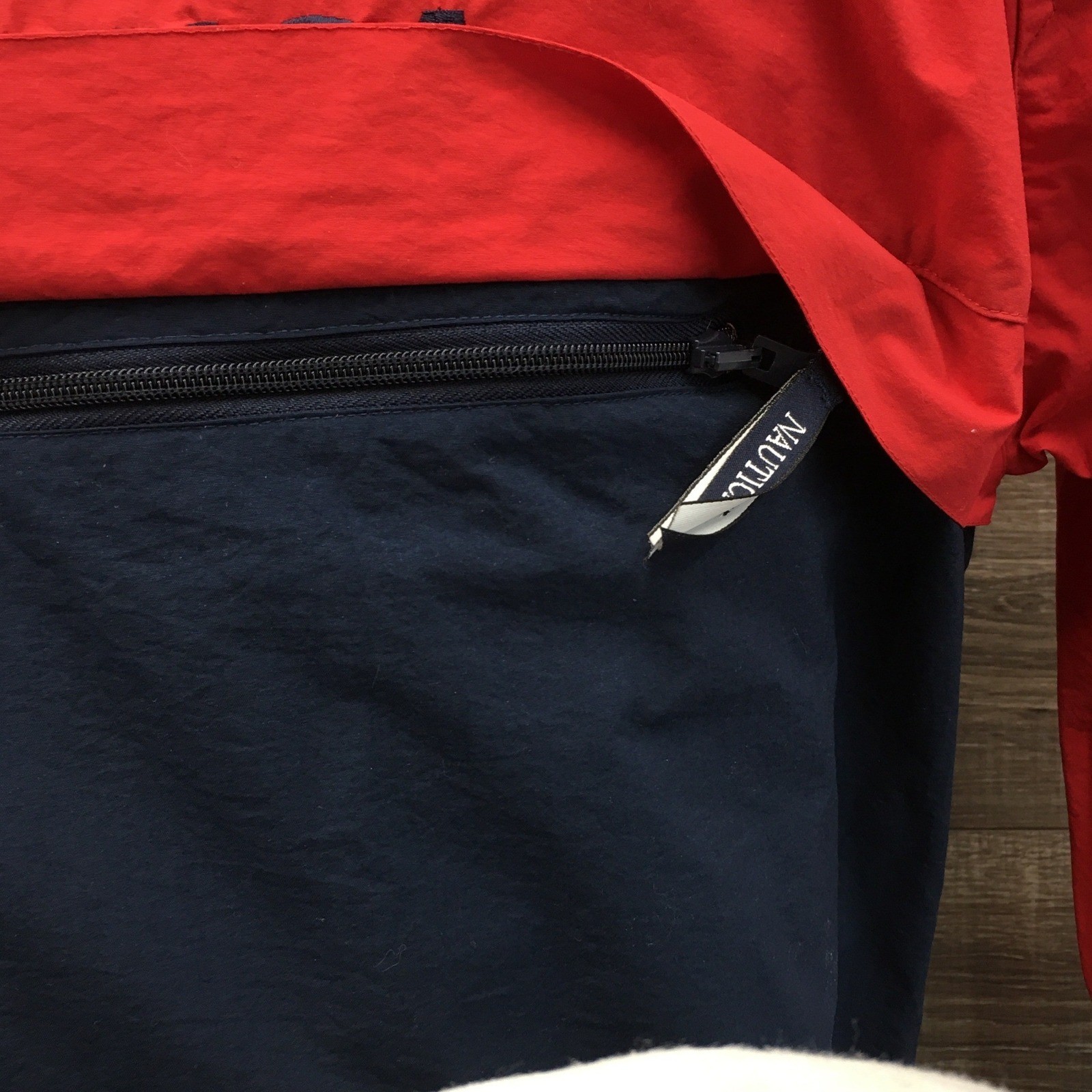 Vintage Nautica Windbreaker Jacket Mens Small Red Navy Blue US2 Sailing 90s
