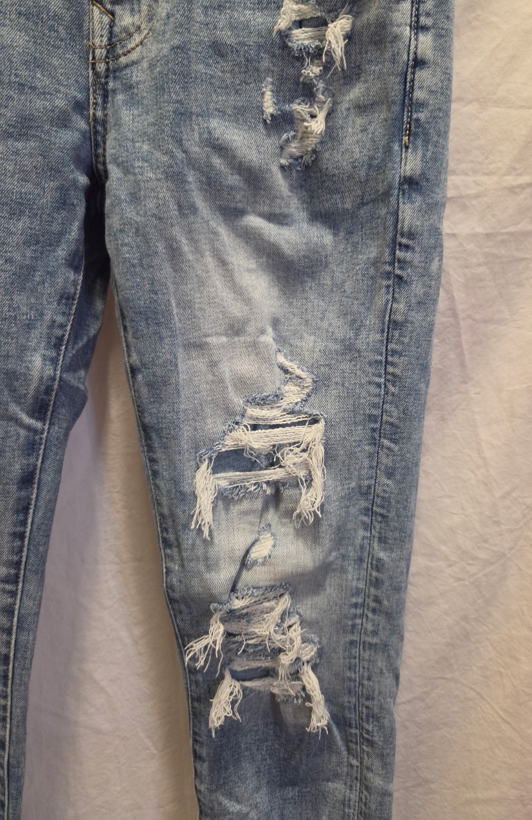 American Eagle AirFlex+ Men’s Blue Skinny Jeans Mid Rise Distressed