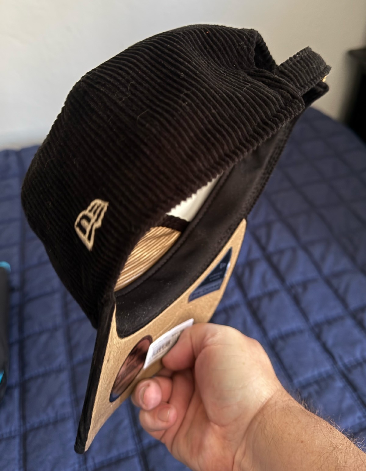New Era Cap Corduroy Black 19TWENTY Adjustable – Men’s Blank – No Logos
