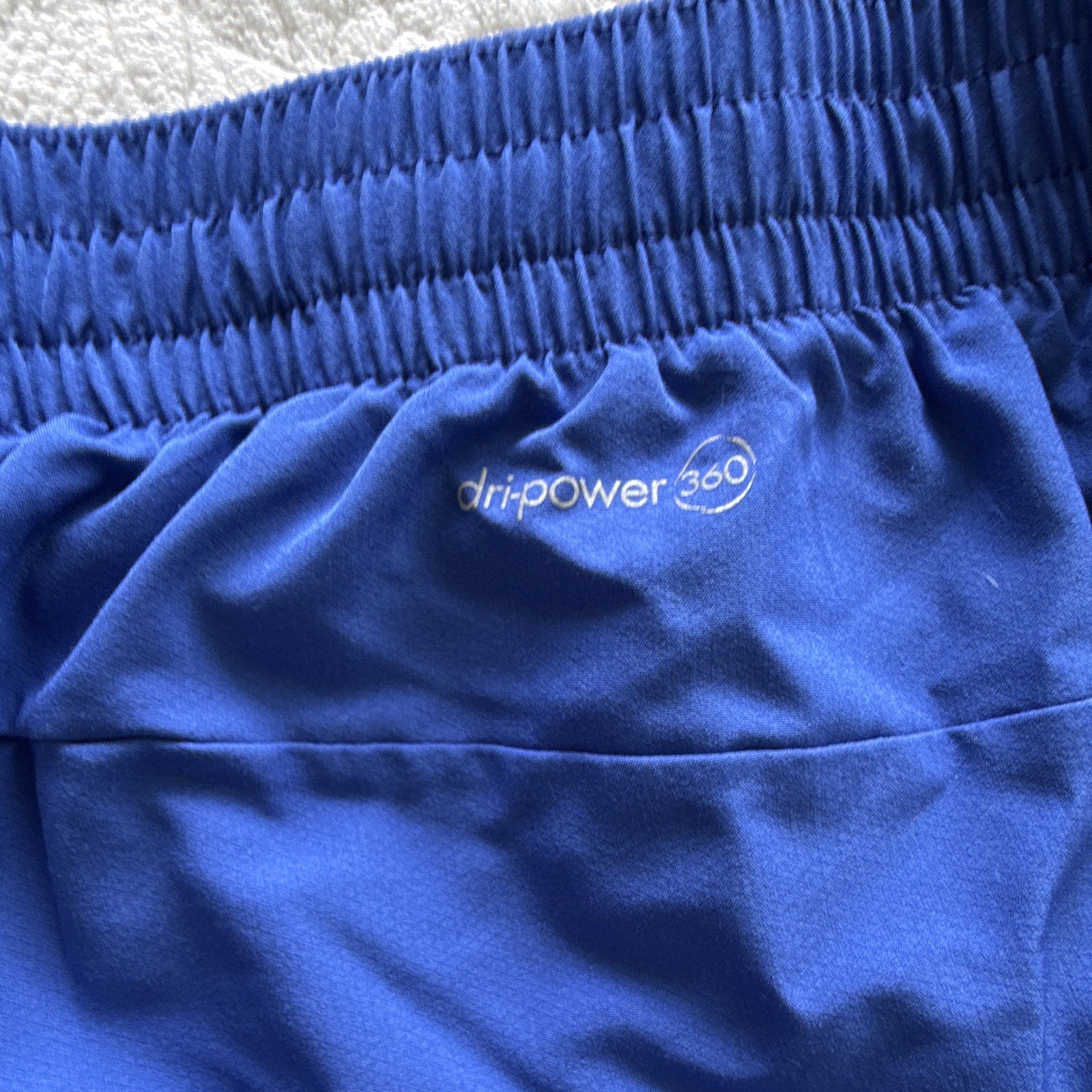 Russell Dri-Power 360 Men’s Blue Solid Athletic Shorts M 32-34 Drawstring