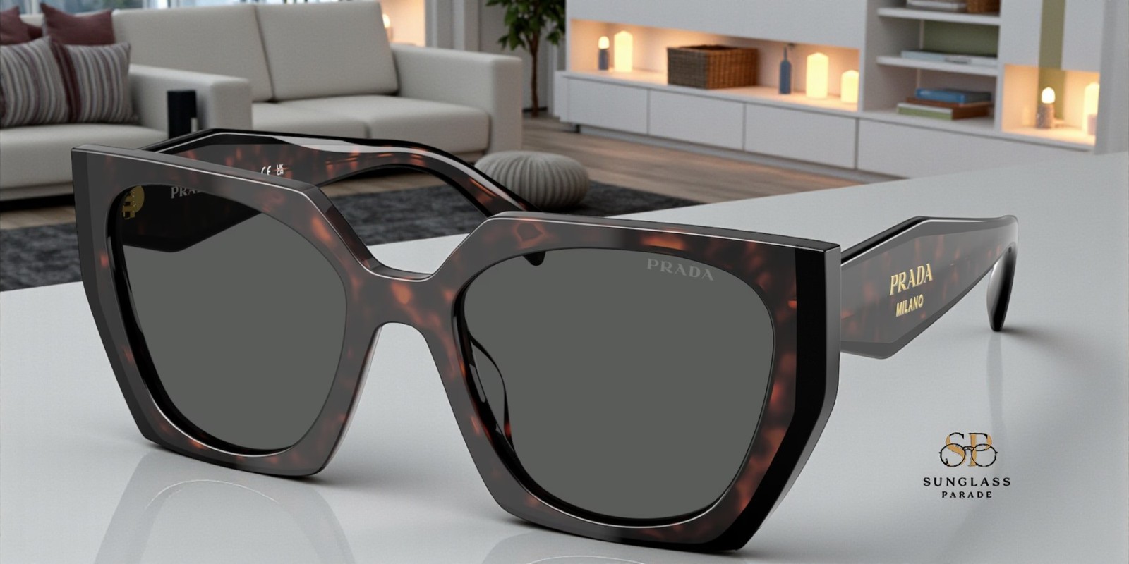 PRADA PR 15WS 24B40L Root Black Dark Grey 54 mm Women’s Sunglasses