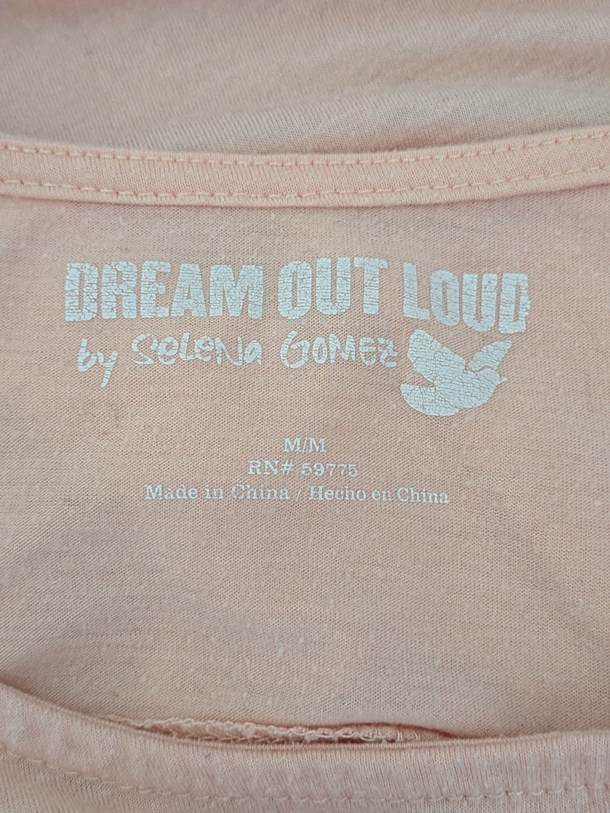 Dream Out Loud by Selena Gomez Tank Top Size M Peach Coral High Low Embroidered