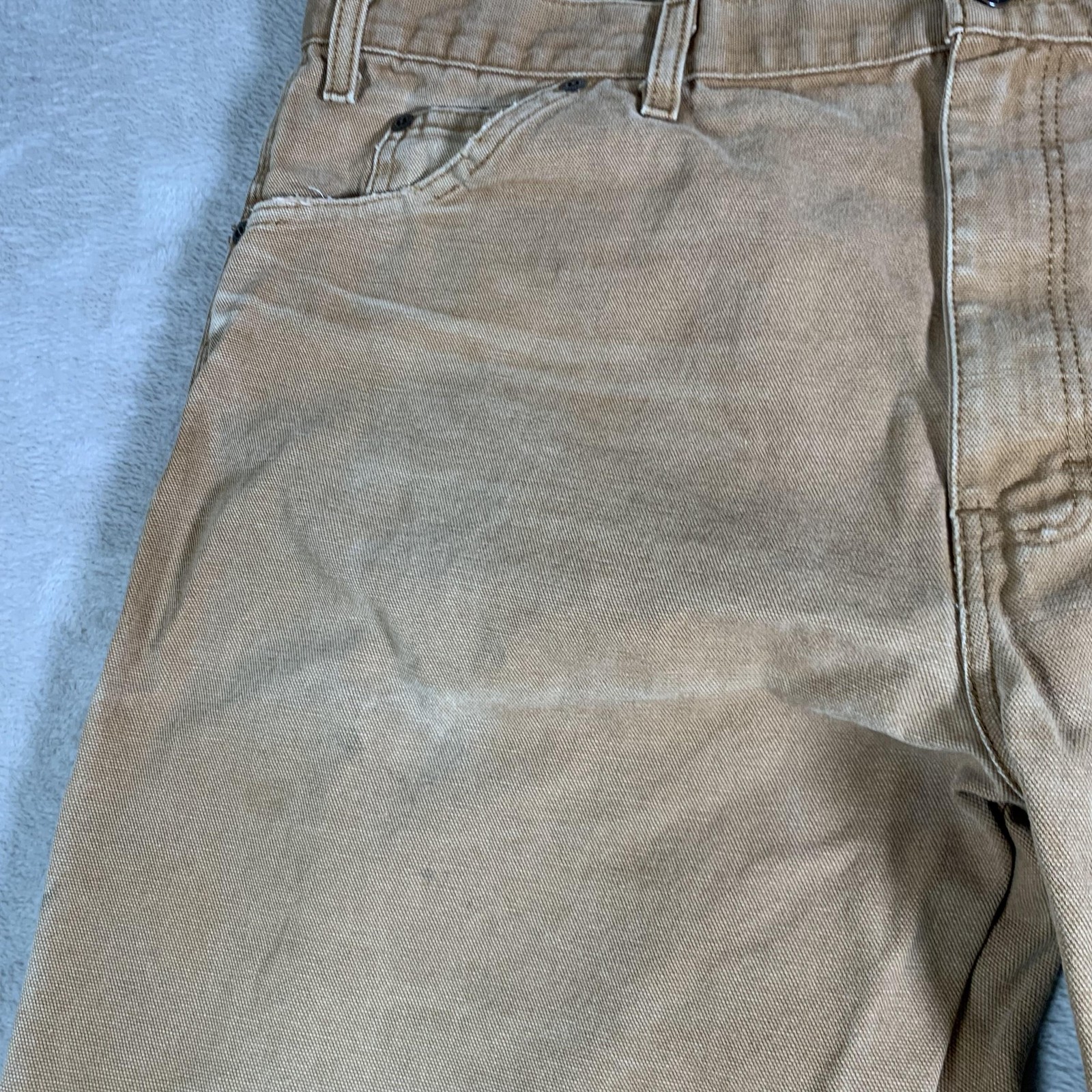 Dickies Carpenter Pants Mens 38×30 Tan Duck Canvas Hammer Loop Utility Pocket