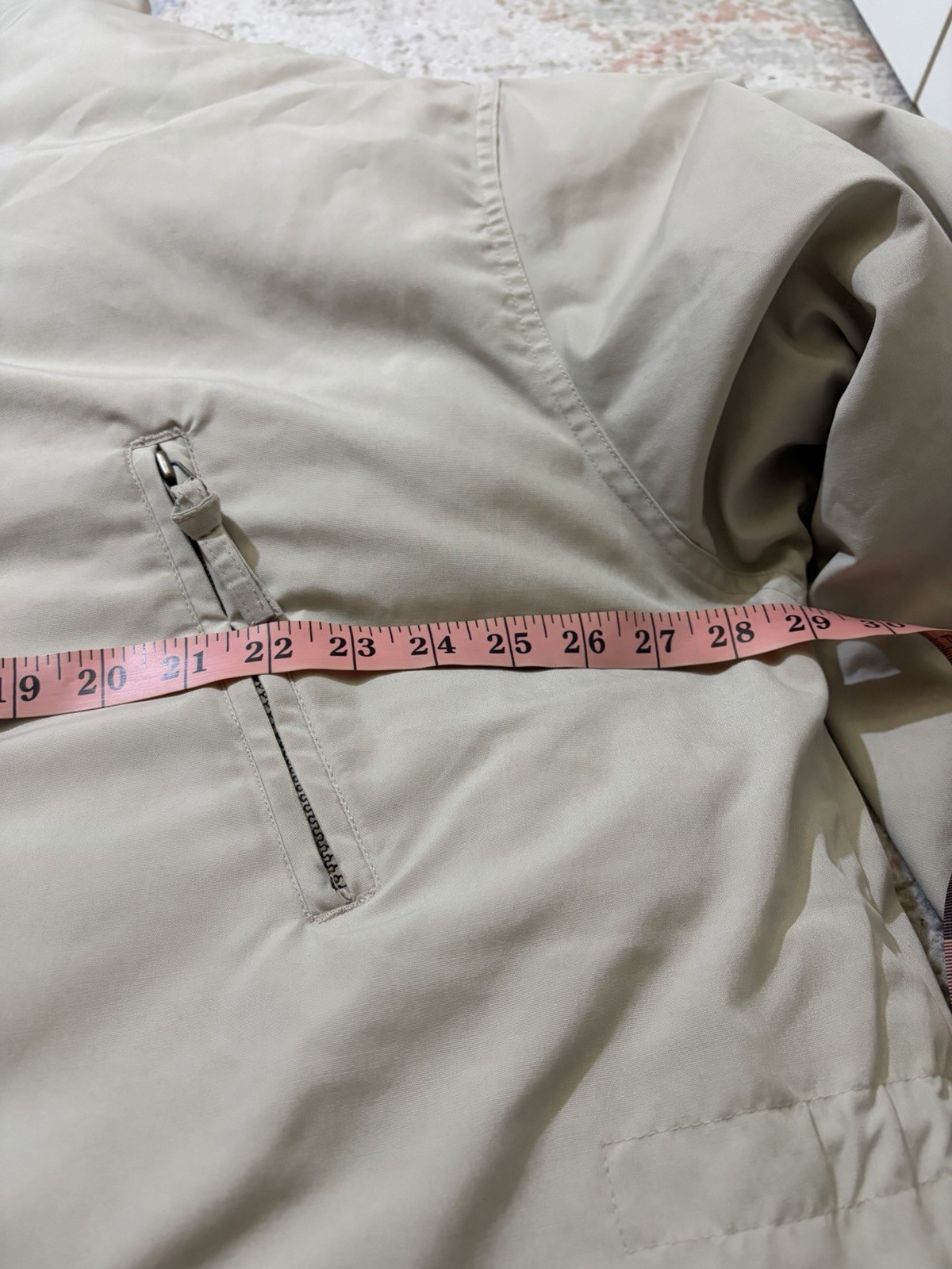 Eddie Bauer Beige Parka Jacket Men’s XL Insulated Full Zip Lined Stand Collar