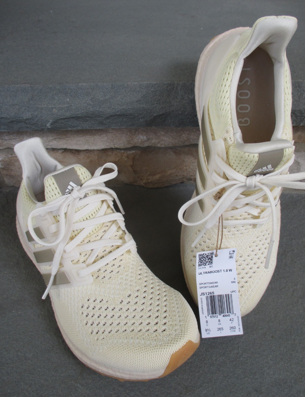 ADIDAS Women ULTRABOOST 1.0 Running BEIGE Vanilla SNEAKERS Shoes 9.5 42 JS1265