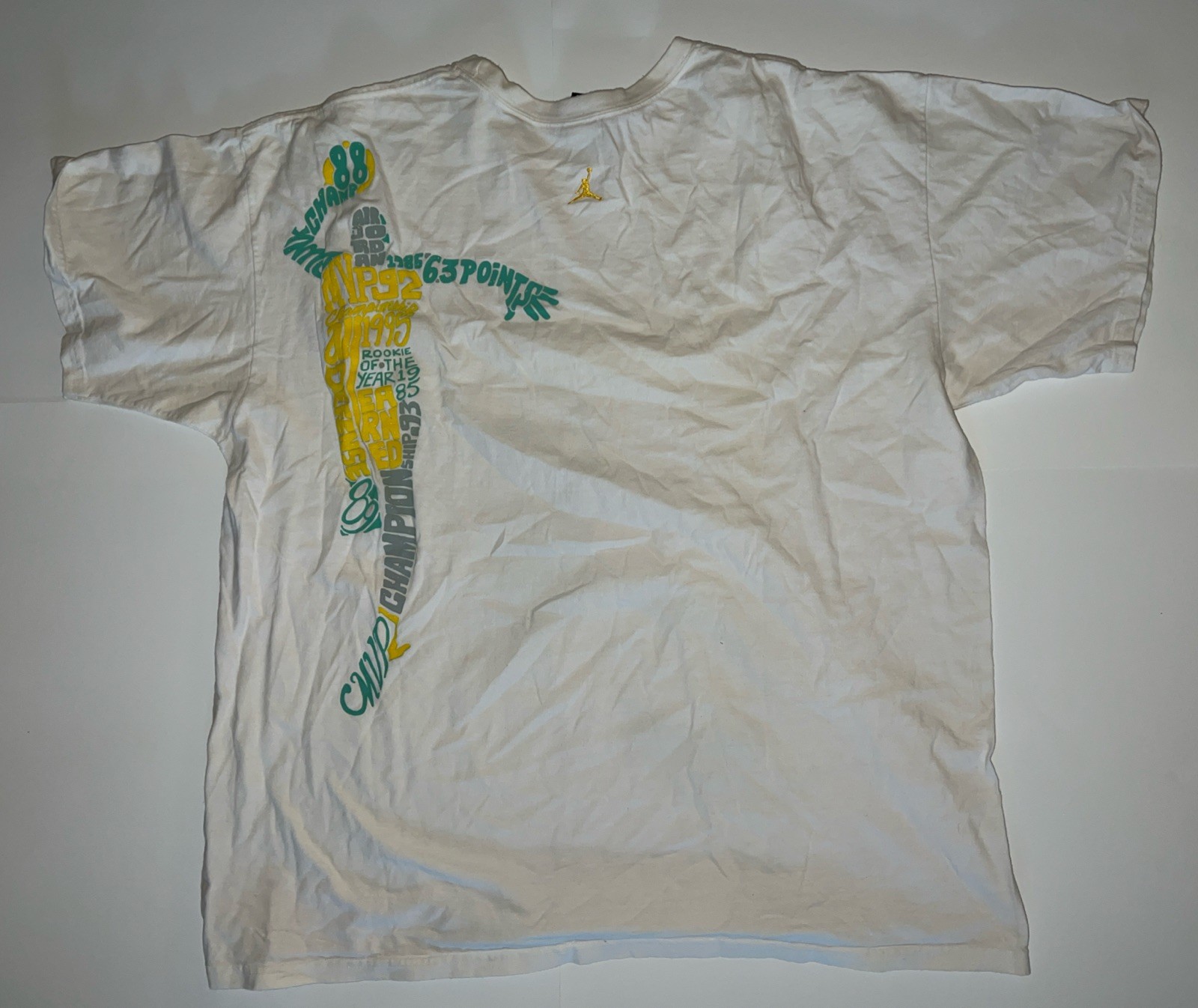 Air Jordan 63 Points White T-Shirt Basketball Print size XXXL 3x Brand