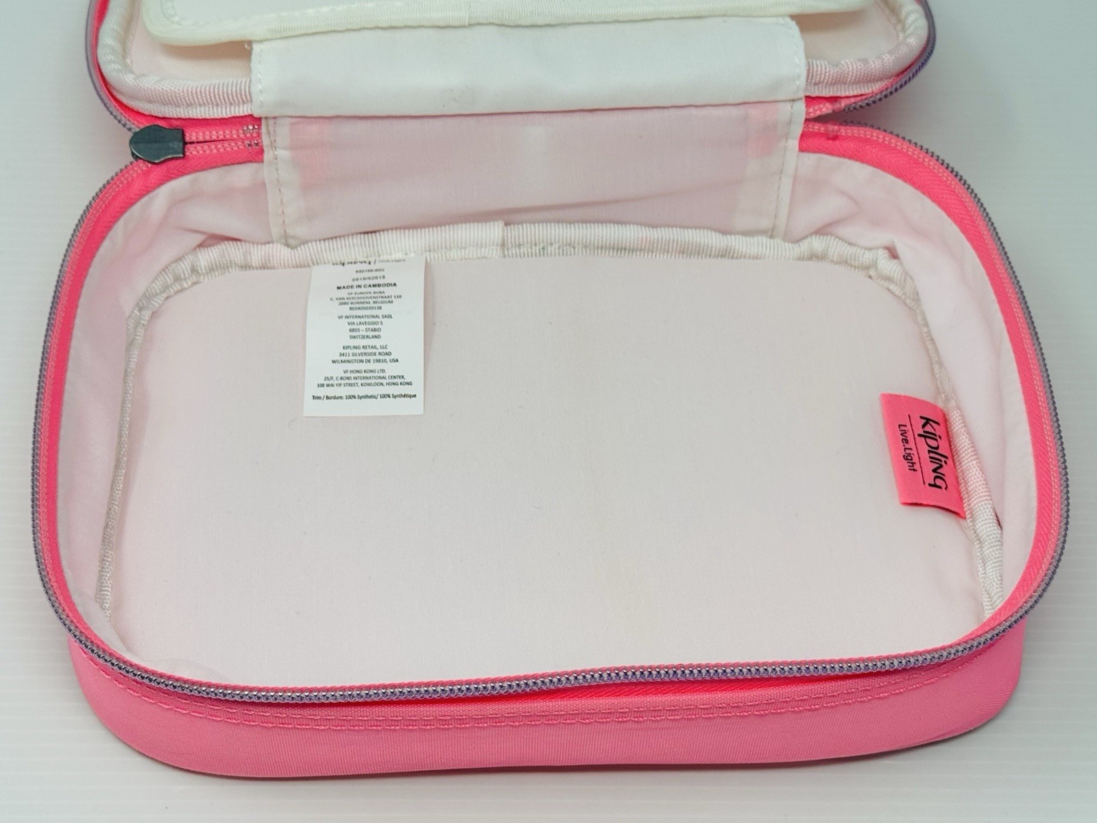 Kipling 100 Pens Case Pencil Accessory Box Polyamide AC3657 Cool Pink