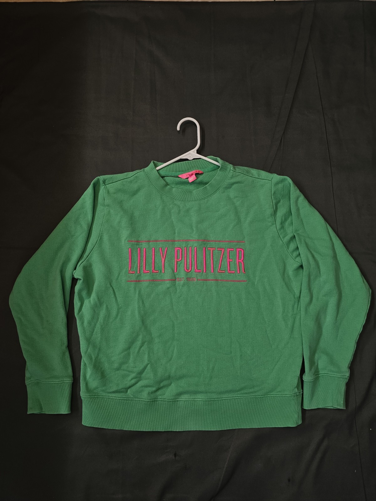 Lilly Pulitzer Ballad Long Sleeve Sweater Spearmint Green Logo Sz small