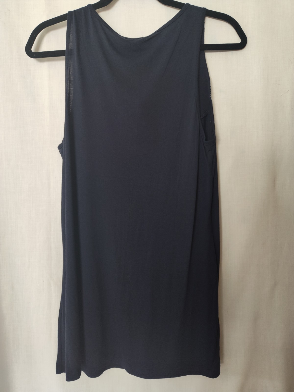 Roz & Ali Women’s L Navy Solid Sleeveless Scoop Neck Sequin Tank Top