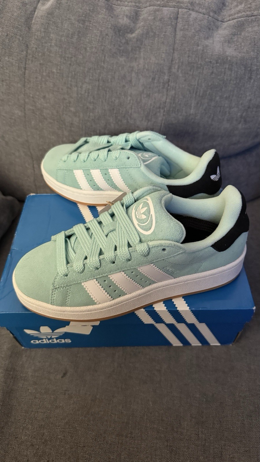 adidas Campus Low Top Lace-Up Athletic Sneakers Solid Green/White/Black