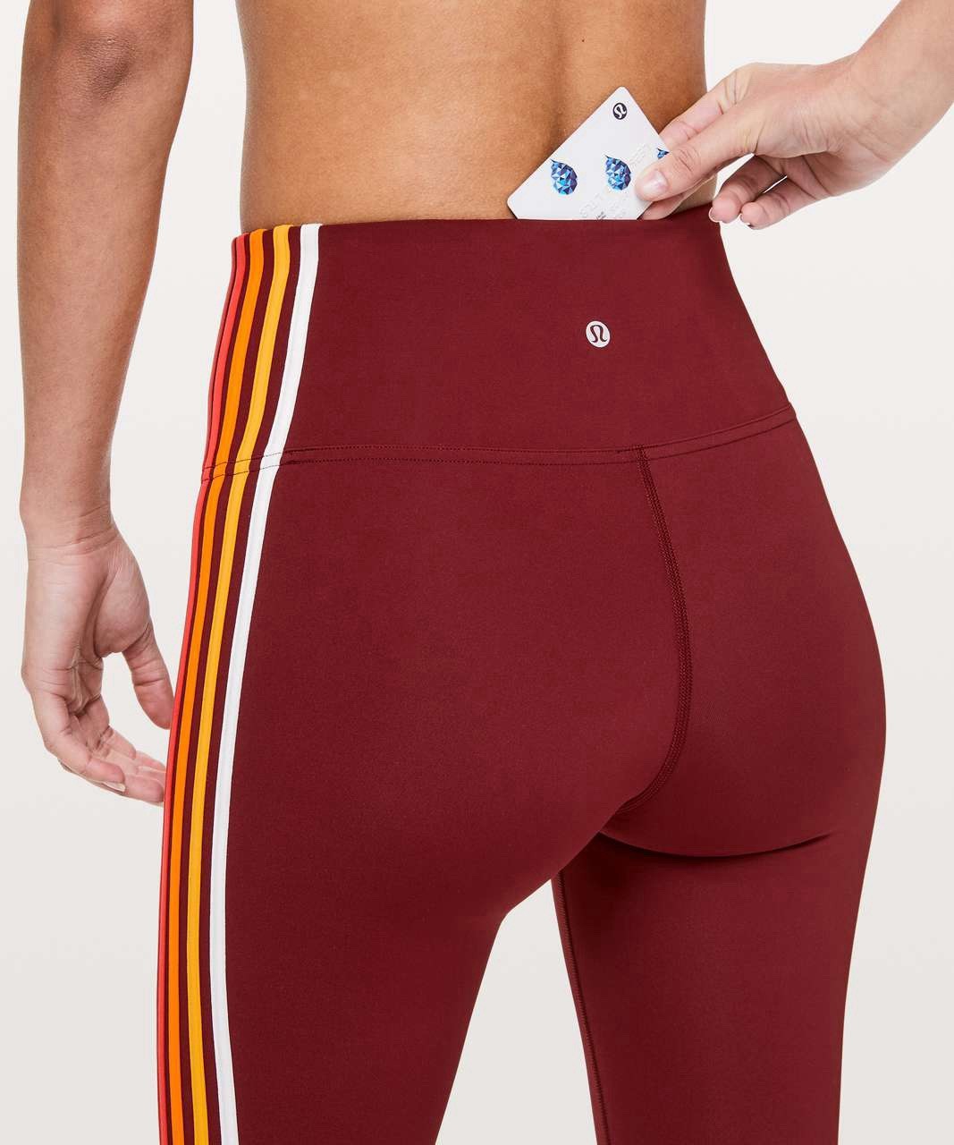 EUC Lululemon Womens 10 Take A Hint Leggings Deep Rouge Maroon 25.5” Inseam