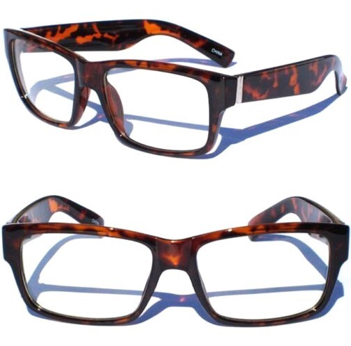 CLEAR LENS GLASSES Demi Tortoise Shell Design Hipster Retro Frame NEW