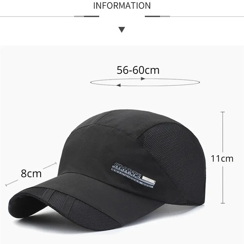 Summer Quick-Dry Visor Cap – Breathable Mesh Sports Hat Outdoor Baseball Sun Cap