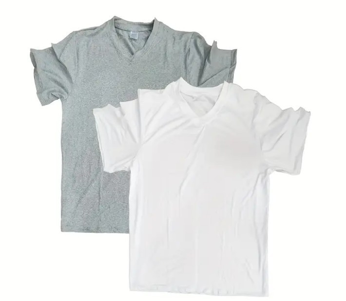 AGH Men’s 3 or 4-Pack Undershirts Stretchy Cotton Spandex T-Shirts V-Neck