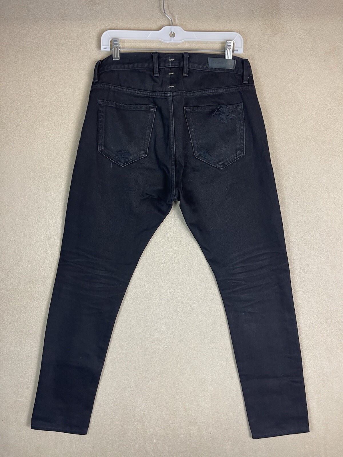 Mr Completley Jeans Mens 30 Black Distressed Casual Preppy Zip Pocket Denim