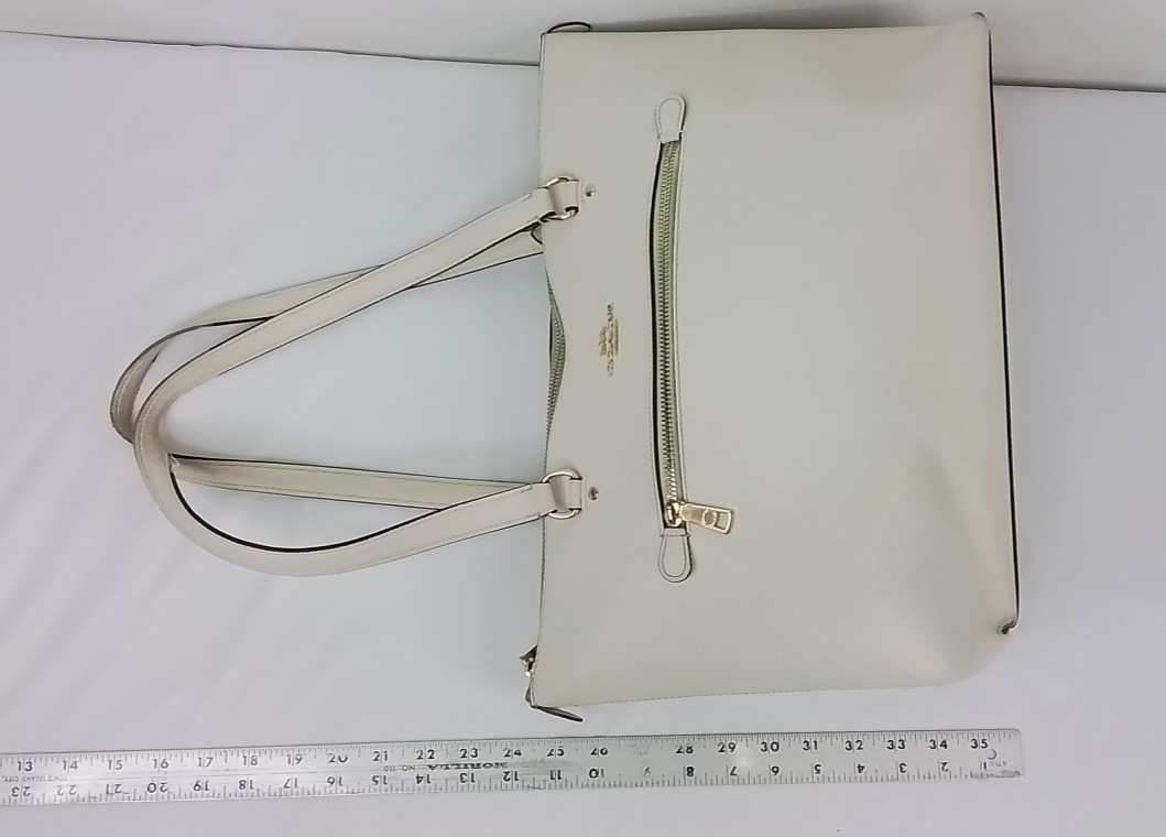 Coach Gallery Leather Tote Purse Gold/Chalk F79608 #J3032