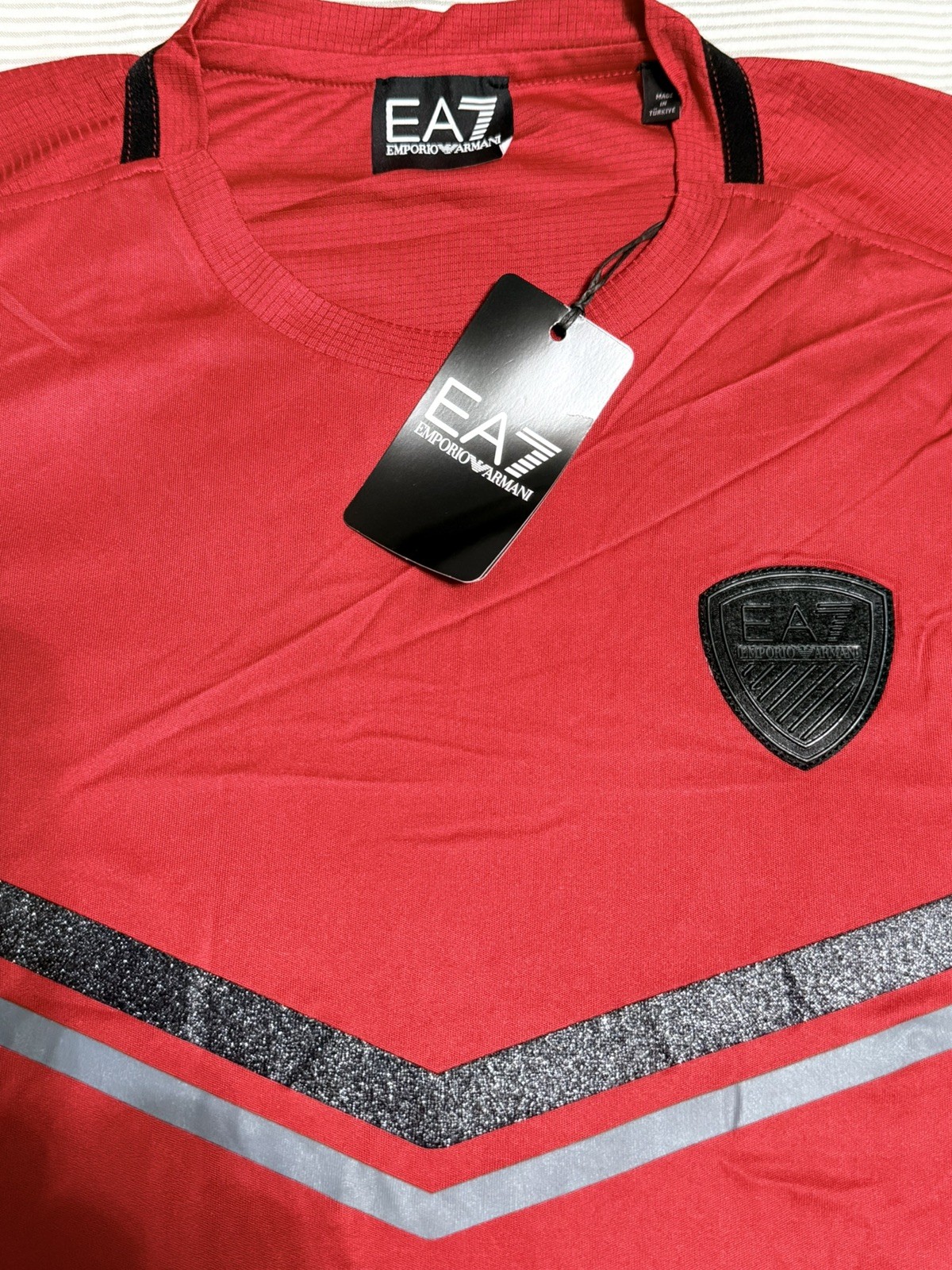 Emporio Armani EA7 Men’s Red Dynamic Athlete Jersey Tee T-Shirt M