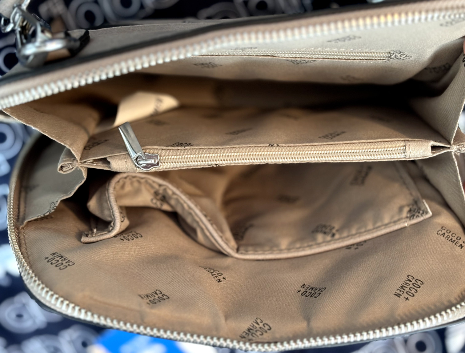 New COCO + CARMEN Gray Crossbody 100% Vegan Leather Bag/Purse w/Dust Bag