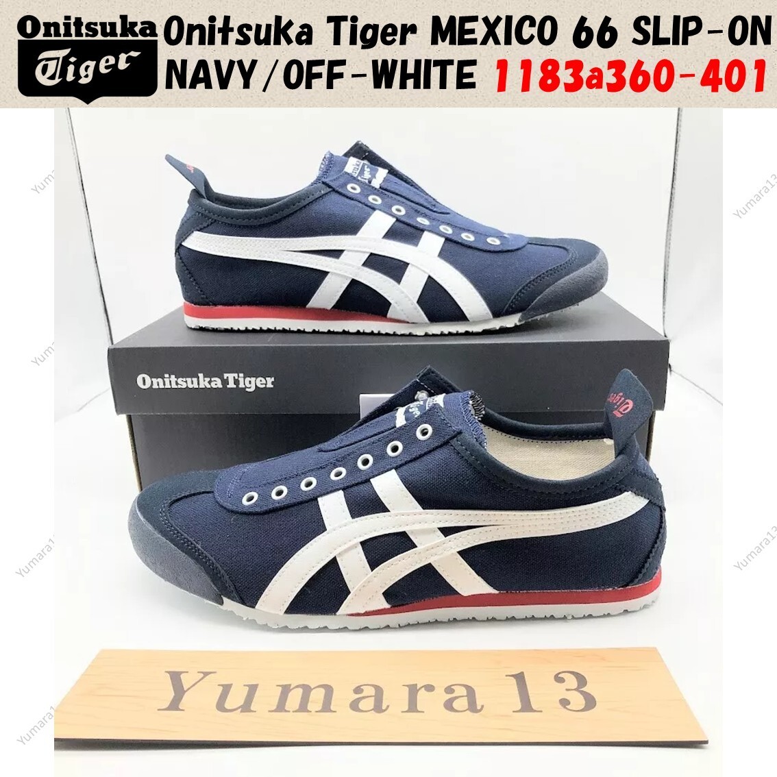 Onitsuka Tiger MEXICO 66 SLIP-ON NAVY/OFF-WHITE 1183a360-401 Unisex Size