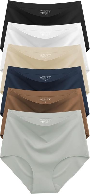 Womens Underwear Seamless High Waisted Briefs Silky Stretch No Show Breathable