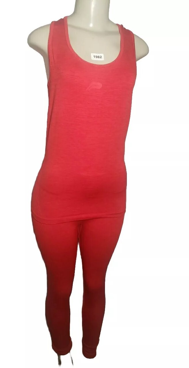 Pursue Fitness Red Seamless Sportswear Set Yoga Workout Gymnastic Walking Large