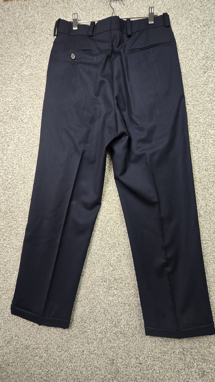 Vintage Corporate Image Suit Mens 44 Gray Blue Plaid Wool Sport Coat Pants 32×29